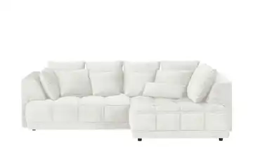 Twist Ecksofa Tiga Cremeweiß rechts ohne Mikrofaser in Velours-Optik