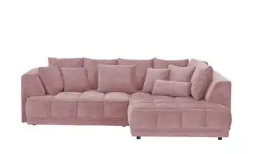 Twist Ecksofa Tiga Rosé rechts ohne Mikrofaser in Velours-Optik