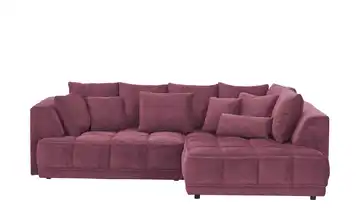 Twist Ecksofa Tiga Beere rechts ohne Mikrofaser in Velours-Optik