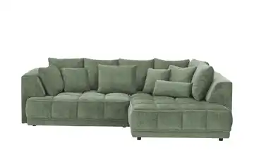 Twist Ecksofa Tiga Olivgrün rechts ohne Mikrofaser in Velours-Optik