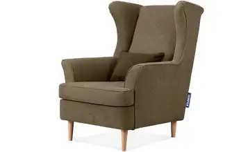 KONSIMO Ohrensessel Stralis Webstoff Braun