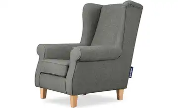 KONSIMO Ohrensessel Miles Webstoff Grau Buche