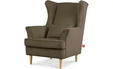 KONSIMO Ohrensessel Stralis Cordstoff Hellbraun, Braun