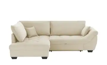 bobb Ecksofa links Cordstoff Creme