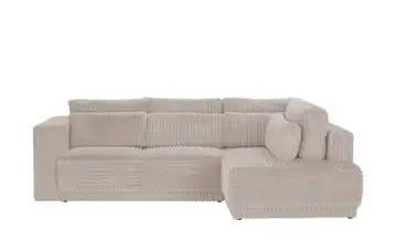 Twist Ecksofa Tirana Taupe Cordstoff grob rechts
