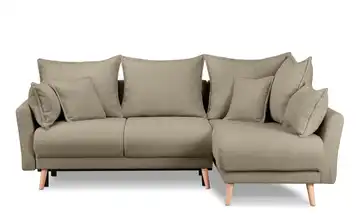 KONSIMO Ecksofa Belmos Braun rechts Boucléstoff