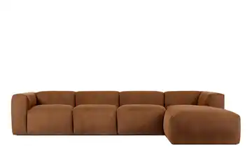 KONSIMO Ecksofa 365 cm Dunkelorange rechts 6