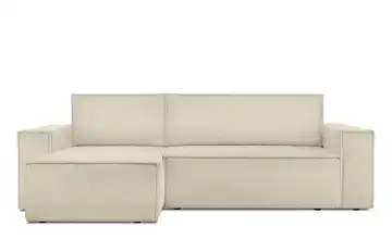 KONSIMO Ecksofa Breite Armlehnen 262 cm Cremeweiß