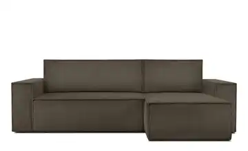 KONSIMO Ecksofa Breite Armlehnen 262 cm Braun