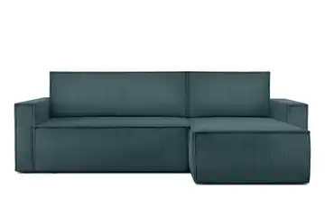 KONSIMO Ecksofa Schmale Armlehnen 246 cm Blau