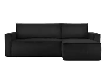 KONSIMO Ecksofa Schmale Armlehnen 246 cm Schwarz