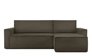 KONSIMO Ecksofa Schmale Armlehnen 246 cm Braun