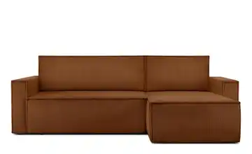 KONSIMO Ecksofa Schmale Armlehnen 246 cm Dunkelorange