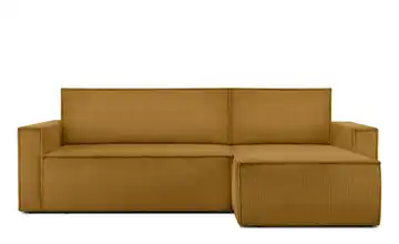 KONSIMO Ecksofa Schmale Armlehnen 246 cm Gelb
