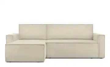 KONSIMO Ecksofa Schmale Armlehnen 246 cm Cremeweiß