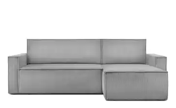 KONSIMO Ecksofa Schmale Armlehnen 246 cm Hellgrau