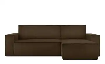 KONSIMO Ecksofa Breite Armlehnen 262 cm Dunkelbraun