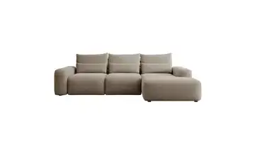 Ecksofa mit Schlaffunktion Hellbraun rechts