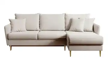 Ecksofa mit Schlaffunktion Volio Beige, Goldfarben