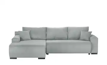 smart Ecksofa mit Schlaffunktion Nelly Hellgrau links Cordstoff