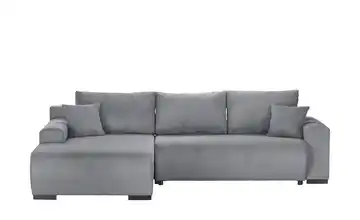 smart Ecksofa mit Schlaffunktion Nelly Dunkelgrau links Cordstoff