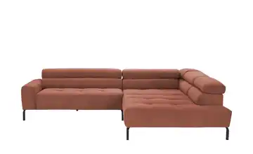 Max Schelling Ecksofa verstellbare Kopfteile MS Verve Erweiterte Funktion Rotbraun rechts