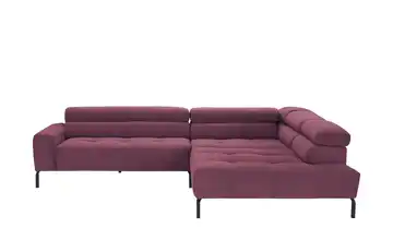 Max Schelling Ecksofa verstellbare Kopfteile MS Verve Grundfunktion Beere rechts