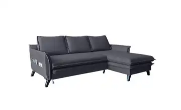 Miuform Ecksofa mit Schlaffunktion Charming Charlie Anthrazit rechts