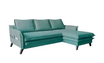 Miuform Ecksofa mit Schlaffunktion Charming Charlie Pastellblau rechts