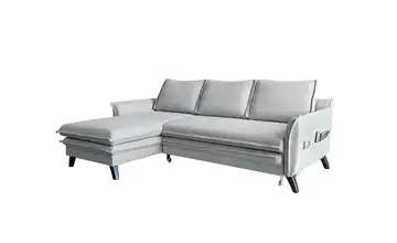 Miuform Ecksofa mit Schlaffunktion Charming Charlie Hellgrau links