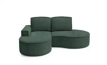 Ecksofa Flow links Dunkelgrün
