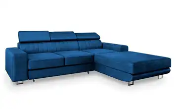 MASSENO Ecksofa Noto Cyanblau rechts