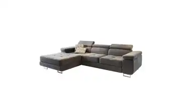 MASSENO Ecksofa mit Schlaffunktion Elma links Dunkelgrau