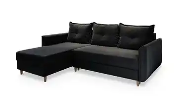 MASSENO Ecksofa Pisan Schwarz links