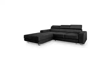 MASSENO Ecksofa mit Schlaffunktion Noto links Schwarz