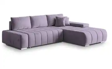 MASSENO Ecksofa mit Schlaffunktion Alese Lavendel rechts