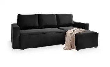 MASSENO Ecksofa Siles Schwarz