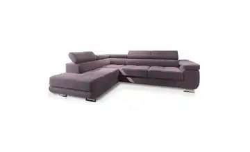 MASSENO Ecksofa mit Schlaffunktion Selva Lavendel links