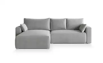 MASSENO Ecksofa mit Schlaffunktion Foril Hellgrau
