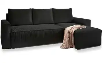 MASSENO Ecksofa Schwarz