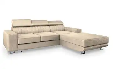 MASSENO Ecksofa mit Schlaffunktion Noto rechts Creme