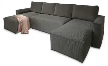 MASSENO Wohnlandschaft mit Schlaffunktion Aspra Graphit