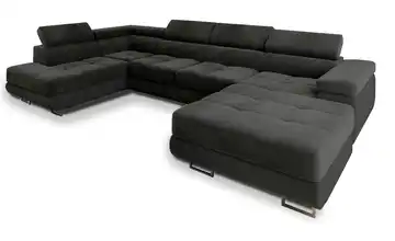 MASSENO Wohnlandschaft Casone links Schwarz