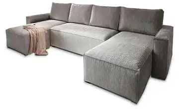 MASSENO Wohnlandschaft mit Schlaffunktion Aspra Hellgrau