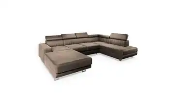 MASSENO Wohnlandschaft mit Schlaffunktion Siena rechts Beige