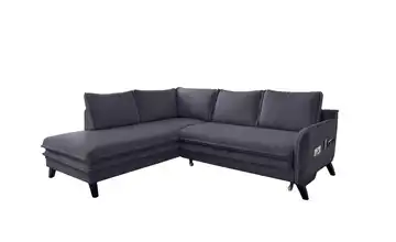 Miuform Ecksofa mit Schlaffunktion Charming Charlie Anthrazit links