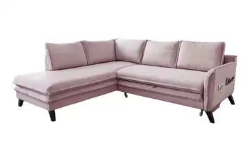 Miuform Ecksofa mit Schlaffunktion Charming Charlie Altrosa links