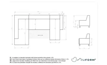 Miuform Wohnlandschaft mit Schlaffunktion Dazzling Daisy Beige links