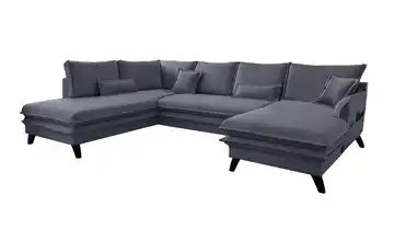 Miuform Wohnlandschaft mit Schlaffunktion Charming Charlie links Anthrazit