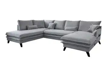 Miuform Wohnlandschaft mit Schlaffunktion Charming Charlie links Grau